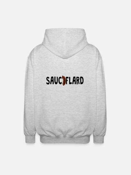 sauciflard saucisson mot 1202 - Veste à capuche unisexe - gris clair chiné