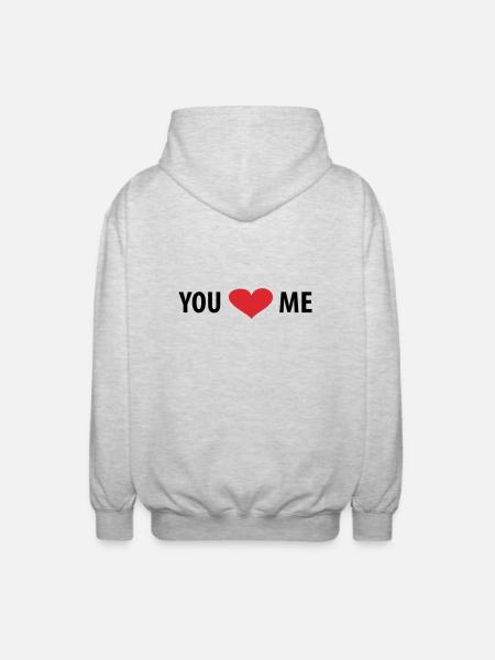 You love Me - Unisex Kapuzenjacke - Hellgrau meliert