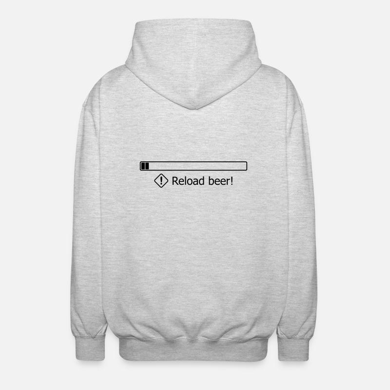 Reload beer! - Unisex Kapuzenjacke - Hellgrau meliert