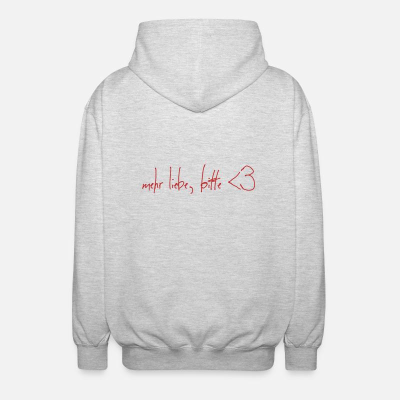 plus d’amour s’il vous plaît - Veste à capuche unisexe - gris clair chiné