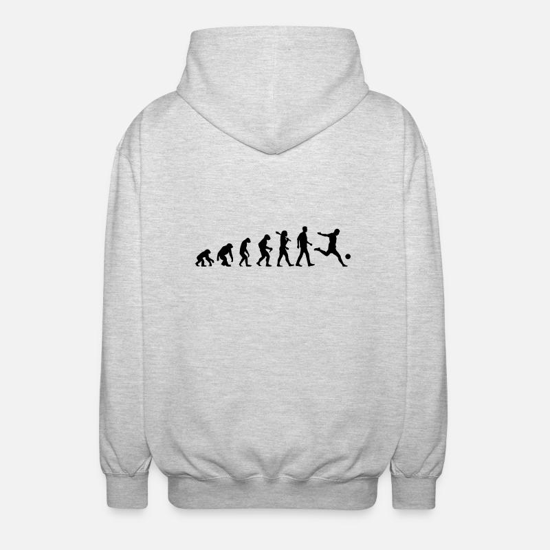 Evolution of Soccer - Unisex Kapuzenjacke - Hellgrau meliert