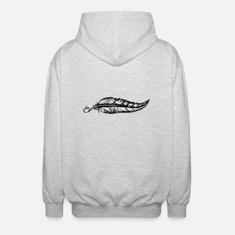 Feder - Unisex Kapuzenjacke - Hellgrau meliert