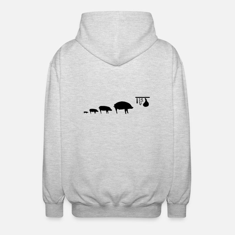 pig_evolution - Veste à capuche unisexe - gris clair chiné