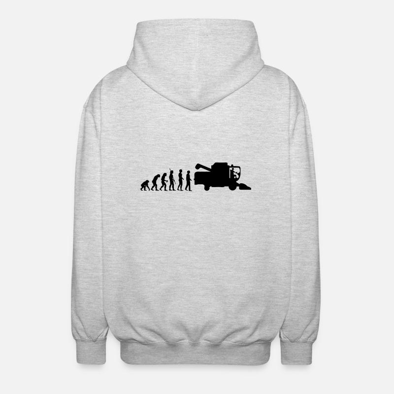 evolution_thresher_g1 - Unisex Kapuzenjacke - Hellgrau meliert