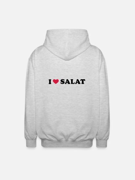 J'aime salade - Veste à capuche unisexe - gris clair chiné