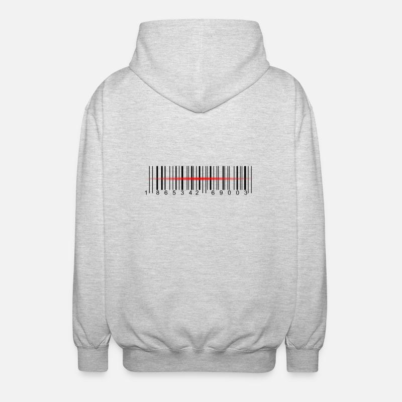 Barcode Scanner - Unisex Kapuzenjacke - Hellgrau meliert