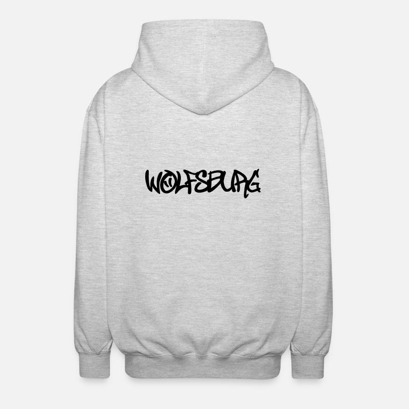 Wolfsburg Graffiti - Unisex Kapuzenjacke - Hellgrau meliert