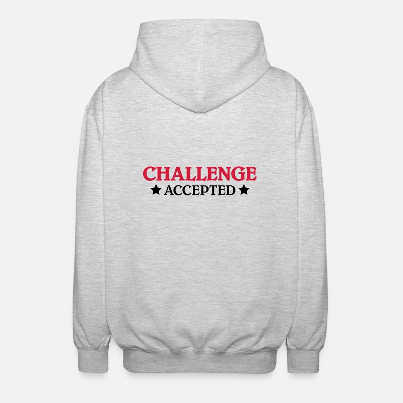 Challenge accepted - Unisex Kapuzenjacke - Hellgrau meliert
