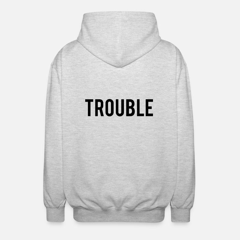 Double Trouble - Unisex Kapuzenjacke - Hellgrau meliert