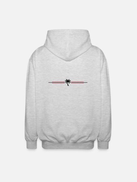 Palm Tree Icon - Unisex Hooded Jacket - light heather grey