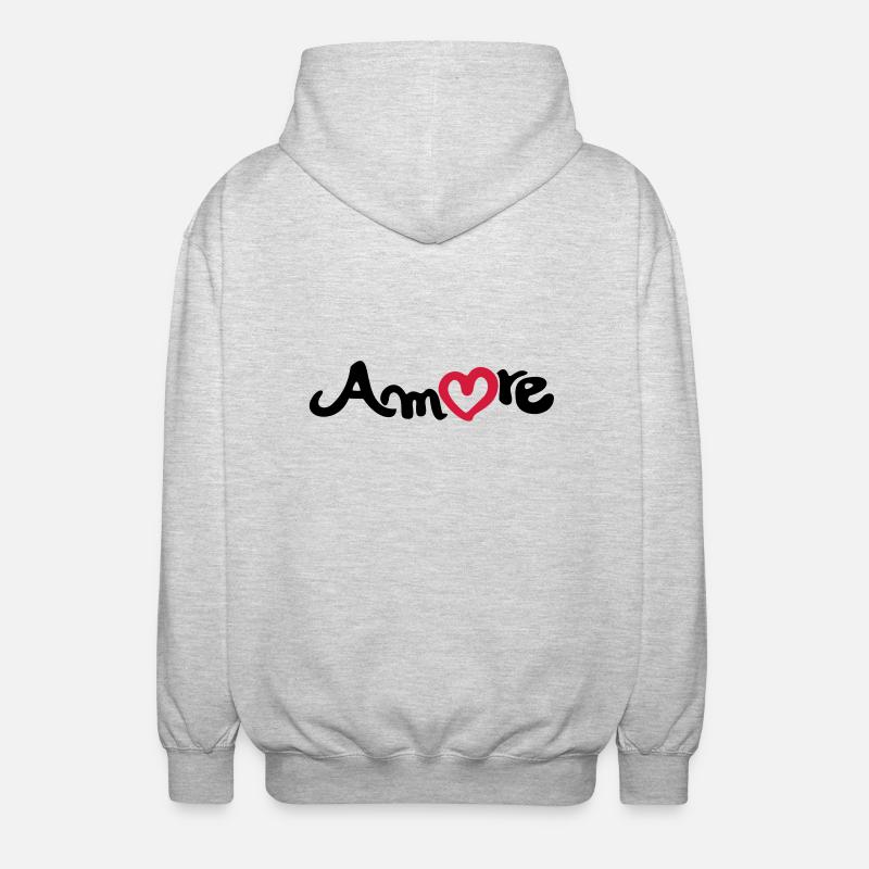 amore - Unisex Hooded Jacket - light heather grey