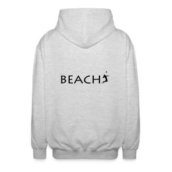 Beachvolleyball Volleyball Beach - Unisex Kapuzenjacke - Hellgrau meliert - Hinten - AI Model Male 185 light (185cm)