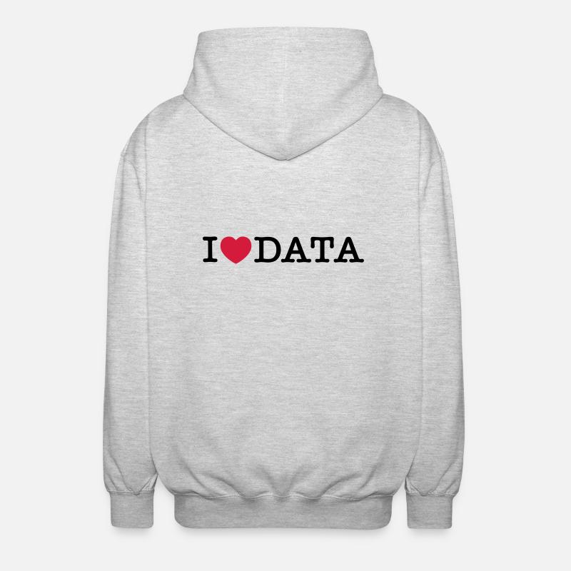 Daten I Love - Unisex Kapuzenjacke - Hellgrau meliert