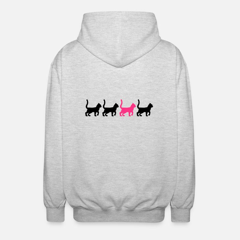 Chat - Veste à capuche unisexe - gris clair chiné