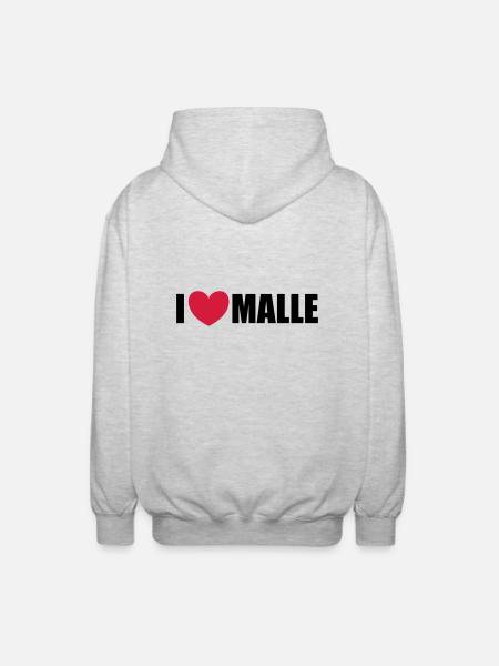 Malle - Unisex Kapuzenjacke - Hellgrau meliert