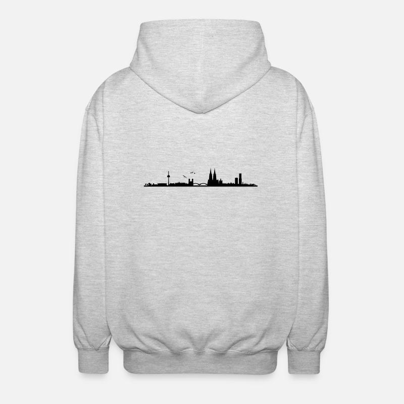 Cologne Skyline Panorama - Veste à capuche unisexe - gris clair chiné