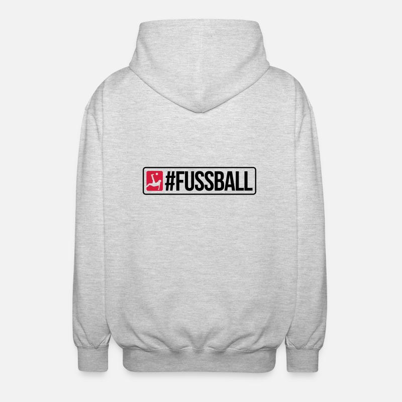 #FUSSBALL - Unisex Kapuzenjacke - Hellgrau meliert