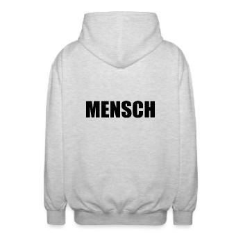 Mensch - Unisex Kapuzenjacke - Hellgrau meliert - Hinten - AI Model Male 185 light (185cm)