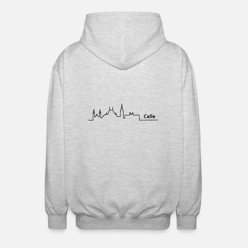 celle skyline - Unisex Hooded Jacket - light heather grey