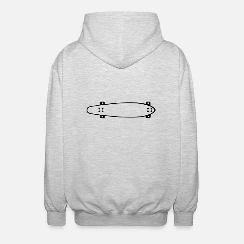 Longboard, longboard, longboarding, skateboarding - Unisex Hooded Jacket - light heather grey