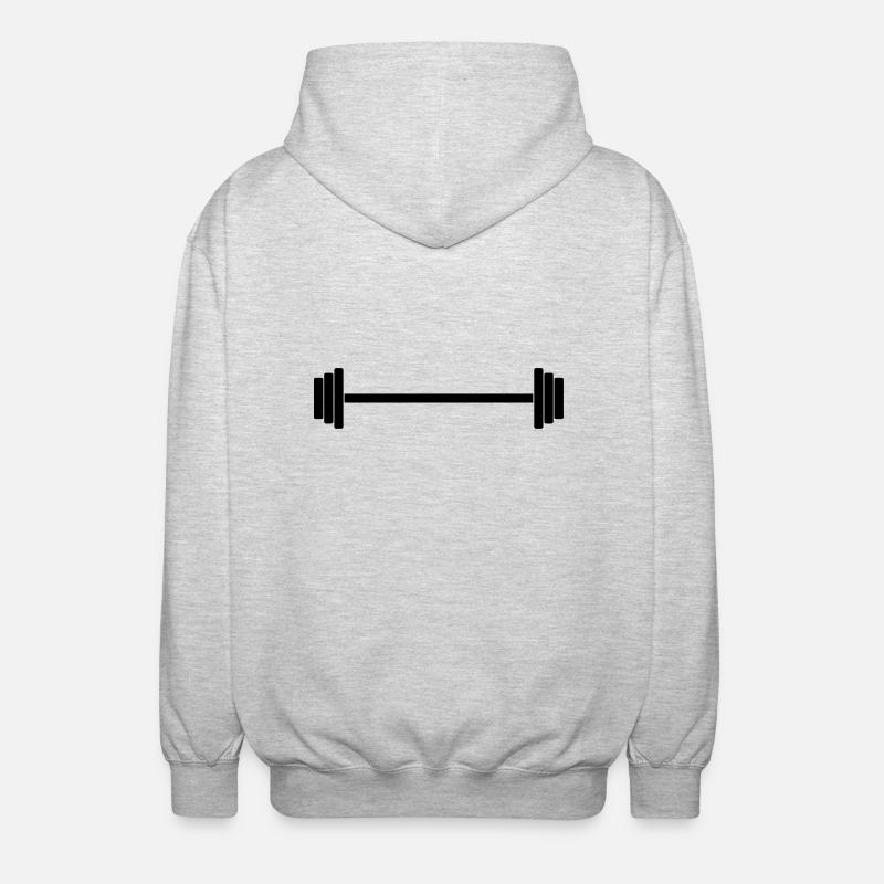 Langhantel 1c - Unisex Kapuzenjacke - Hellgrau meliert