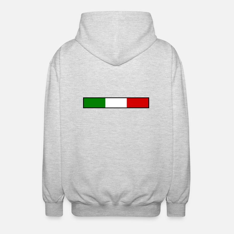 Italy flag - Unisex Hooded Jacket - light heather grey