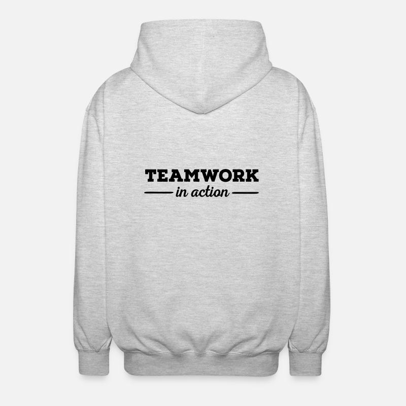 Teamwork - Unisex Kapuzenjacke - Hellgrau meliert