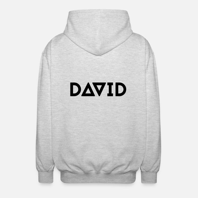 First name David - Unisex Hooded Jacket - light heather grey