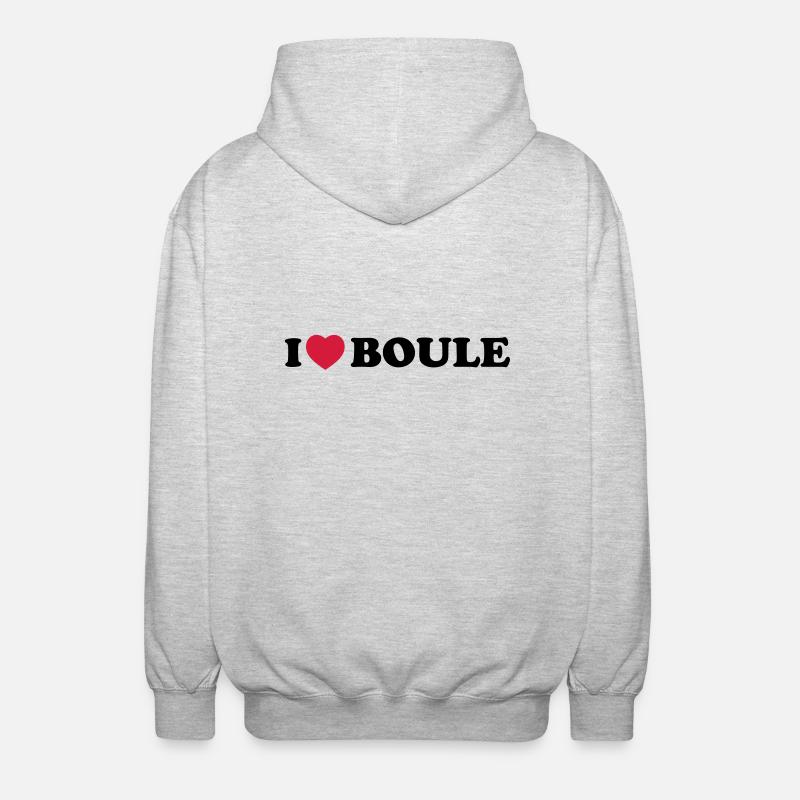 I love boule - Unisex Kapuzenjacke - Hellgrau meliert