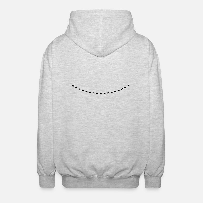 Dashed Curved Line - Unisex Hooded Jacket - light heather grey