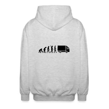 LKW - Unisex Kapuzenjacke - Hellgrau meliert - Hinten - AI Model Male 185 light (185cm)