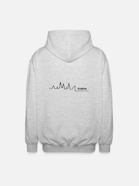 krakow krakow skyline - Unisex Hooded Jacket - light heather grey