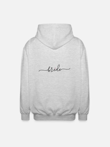 bride_babes_heart_1 - Unisex Kapuzenjacke - Hellgrau meliert