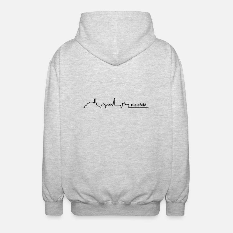 Bielefeld skyline - Unisex Kapuzenjacke - Hellgrau meliert