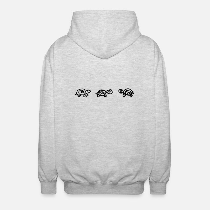 3 tortues - Veste à capuche unisexe - gris clair chiné