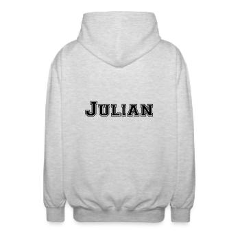 julian - Unisex Kapuzenjacke - Hellgrau meliert - Hinten - AI Model Male 185 light (185cm)