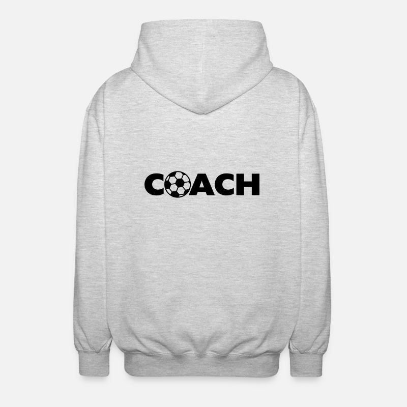 Soccer Ball Coach Logo Design - Veste à capuche unisexe - gris clair chiné