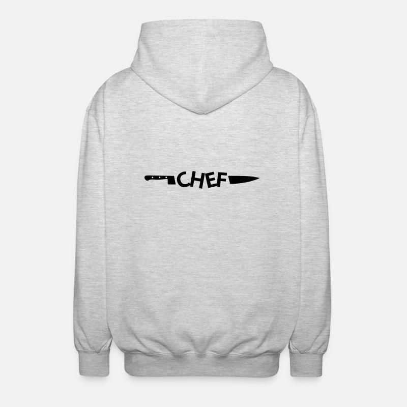 Chef couteau - Veste à capuche unisexe - gris clair chiné