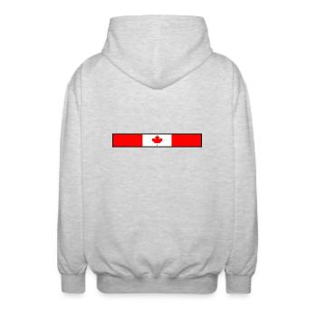 Drapeau du Canada - Veste à capuche unisexe - gris clair chiné - Dos - AI Model Male 185 light (185cm)