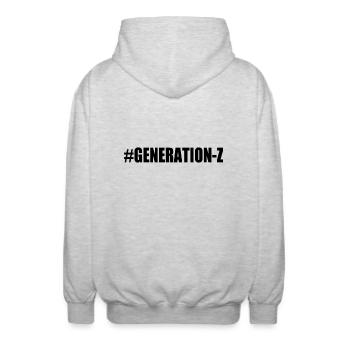 Generation z - Unisex Hooded Jacket - light heather grey - Back - AI Model Male 185 light (185cm)