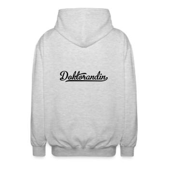 PhD student - Unisex Hooded Jacket - light heather grey - Back - AI Model Male 185 light (185cm)