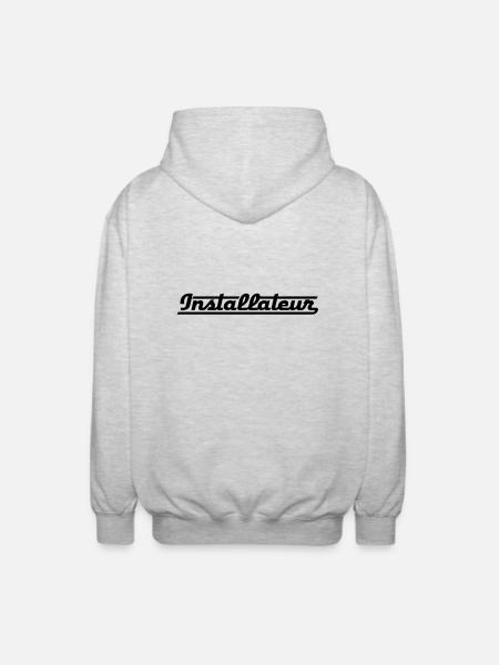 installateur - Unisex Kapuzenjacke - Hellgrau meliert