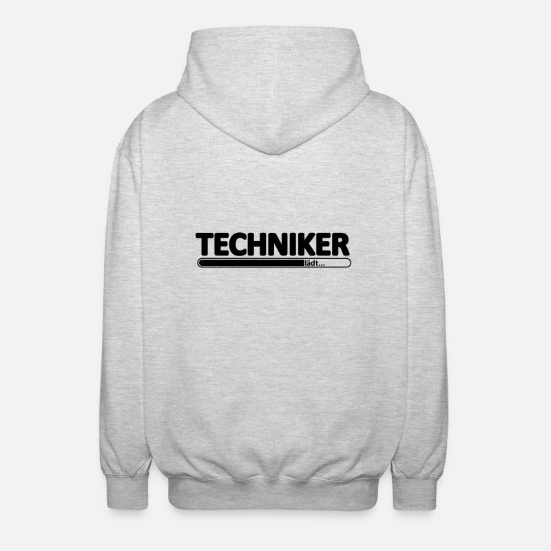 Techniker // Technikerin // Wird Techniker // lädt - Unisex Kapuzenjacke - Hellgrau meliert