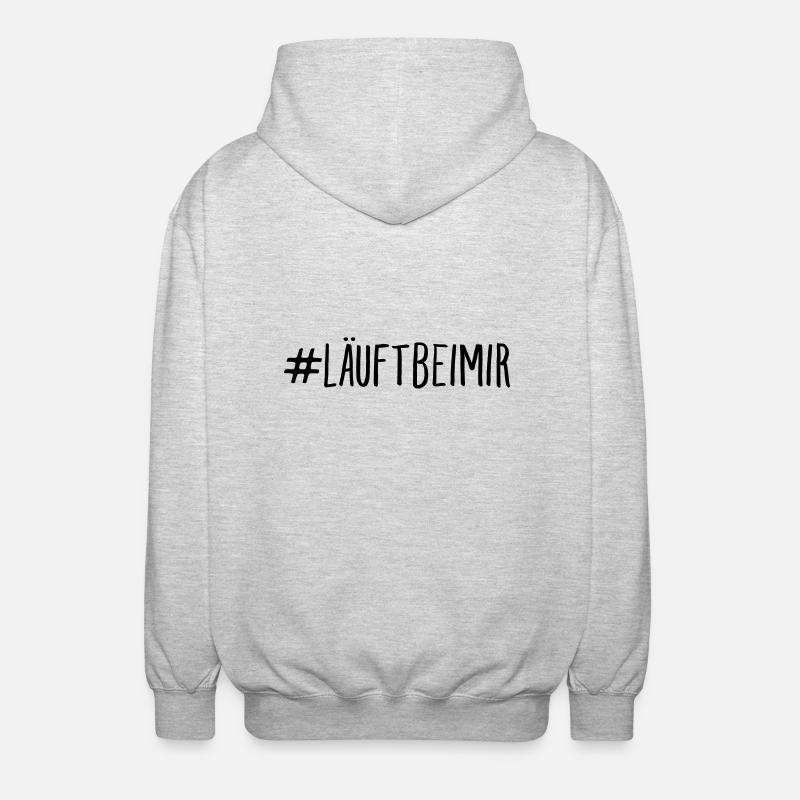 #läuftbeimir - Unisex Kapuzenjacke - Hellgrau meliert