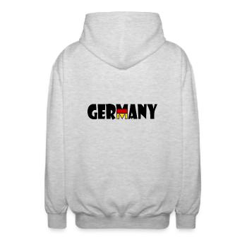 Allemagne - Allemagne - Veste à capuche unisexe - gris clair chiné - Dos - AI Model Male 185 light (185cm)