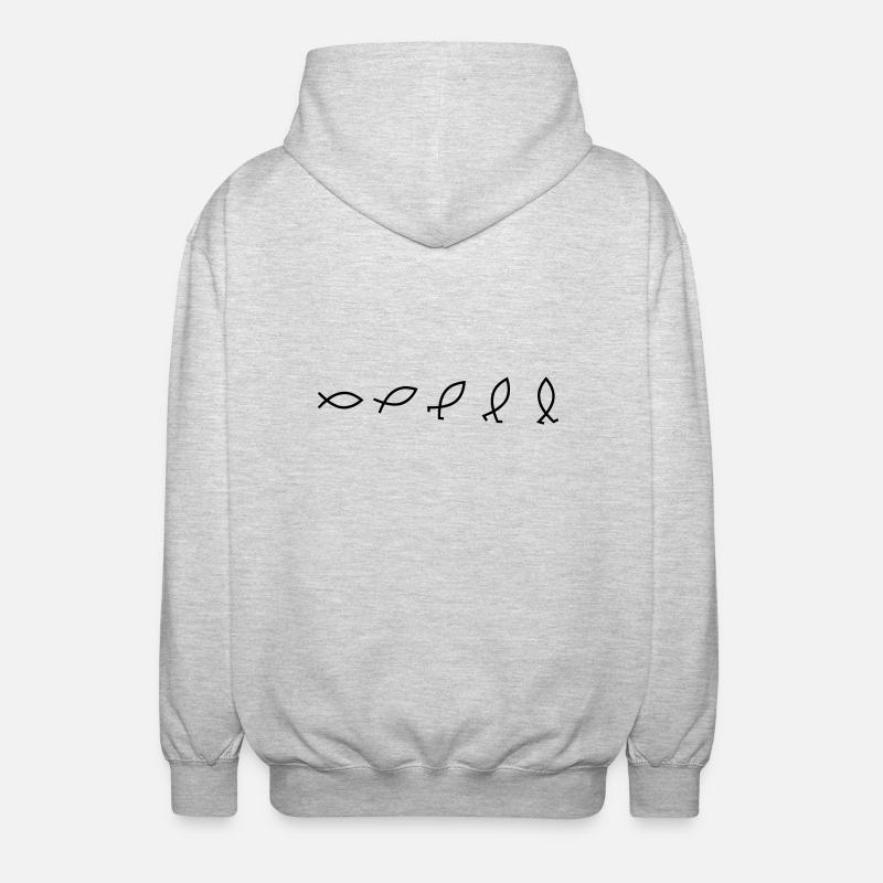 Evolution Fish - Unisex Hooded Jacket - light heather grey