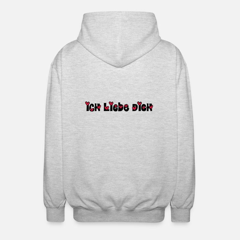 ich liebe dich - Unisex Kapuzenjacke - Hellgrau meliert