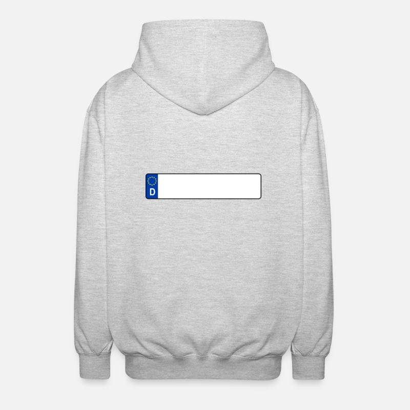 plaque d'immatriculation D - Veste à capuche unisexe - gris clair chiné