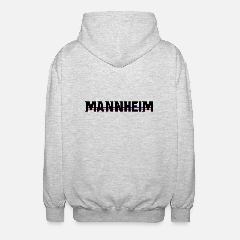 Mannheim-blau-weiss-rot - Unisex Kapuzenjacke - Hellgrau meliert