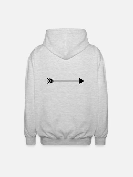 Flèche droite - Veste à capuche unisexe - gris clair chiné